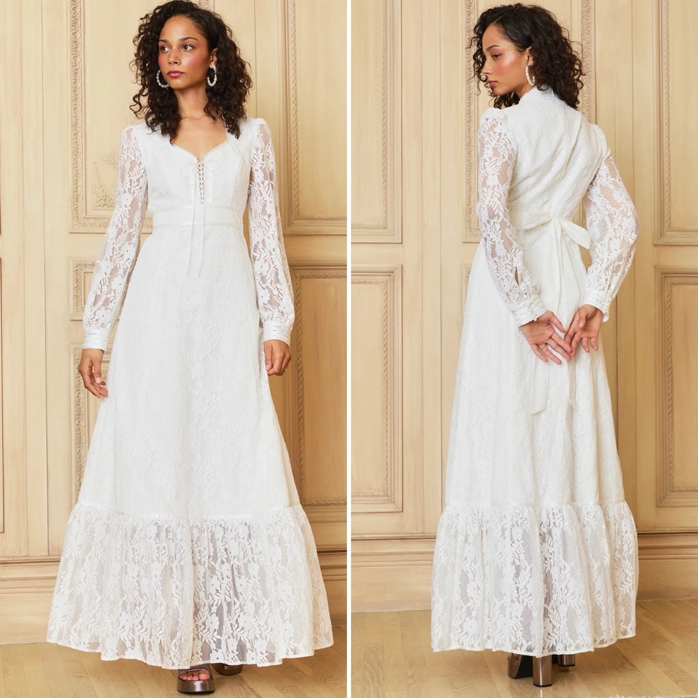 GUNNE SAX for ModCloth Beth Lace Corselette Maxi Dress NEW WITH TAGS NWT XS - Picture 2 of 14